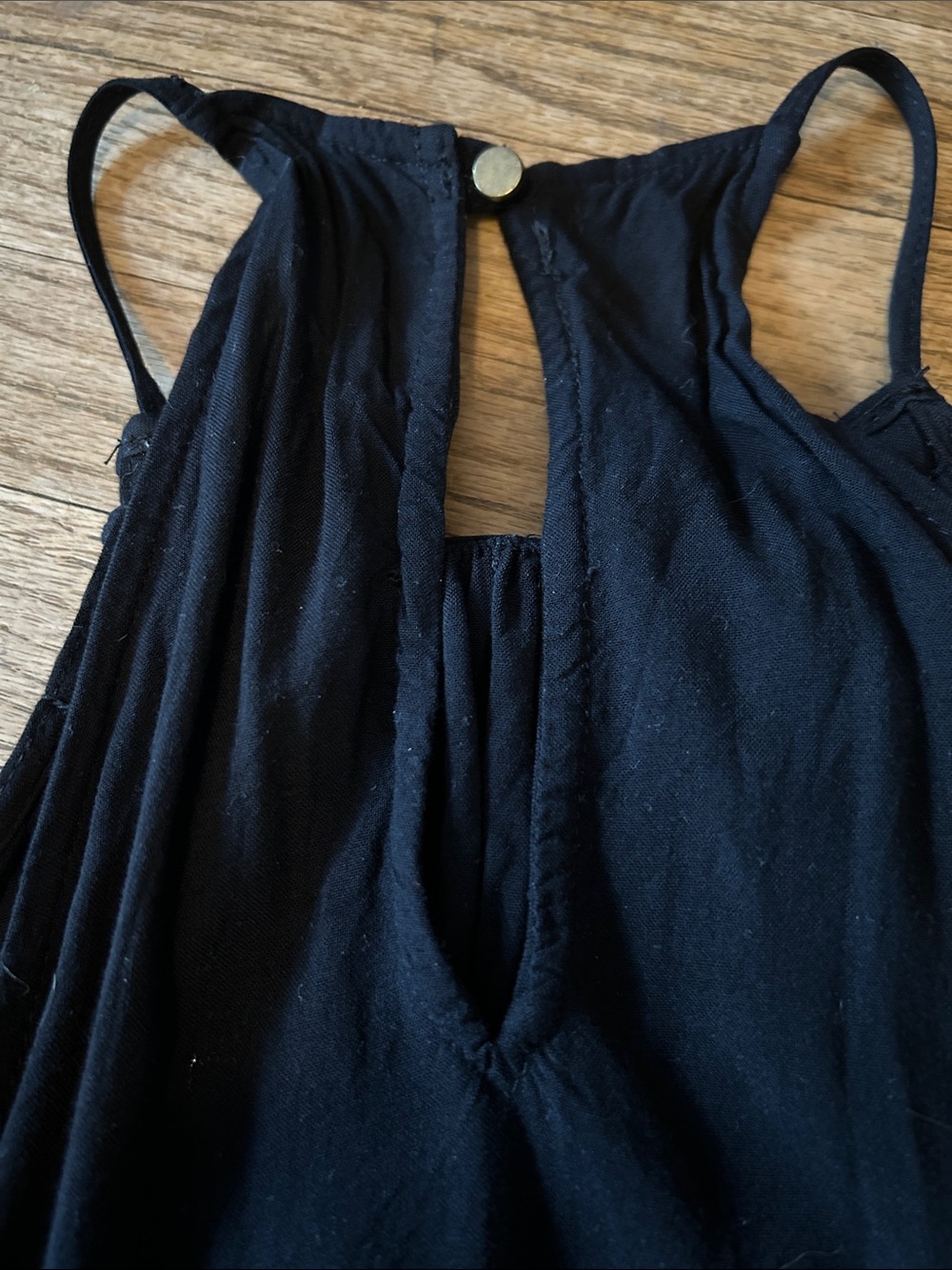 Black Fringe Halter Maxi Dress with Beaded Neckline and Pockets - Picture 4 of 6